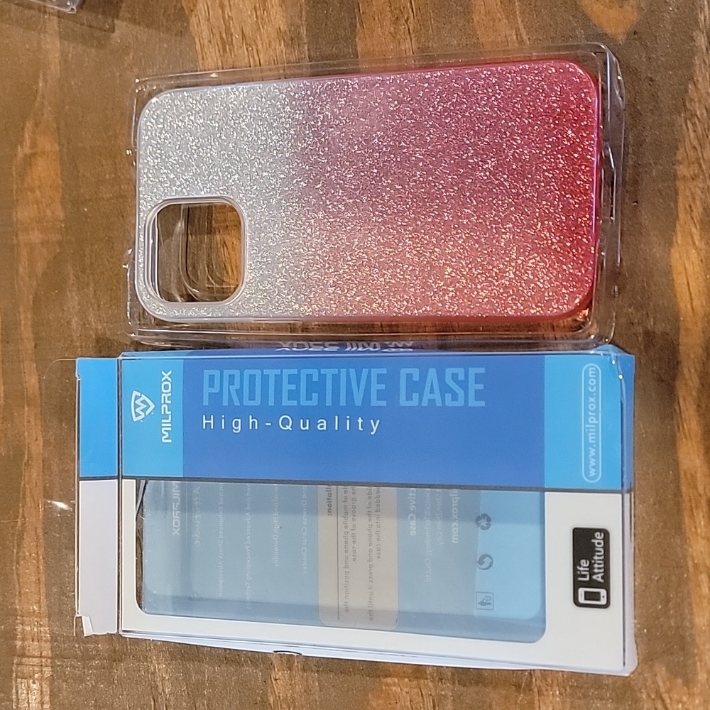 life attitude iPhone 13 pro max bling glitter case in pink gradient...